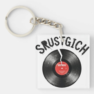 クラック加工されたレトロなLP盤 パンクロック キーホルダー