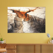 クラック地球の乾燥した気候1 / 4 キャンバスプリント (インサイチュ (リビング))