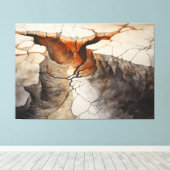 クラック地球の乾燥した気候1 / 4 キャンバスプリント (インサイチュ (ウッドフロア))