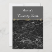 クラッシィゴールドと大理石の誕生日招待状 招待状 (裏面)