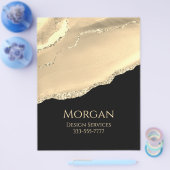 クラッシィゴールドアゲート＆グリッター ビジネスプロモ ブラック チラシ (シングル)