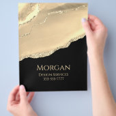 クラッシィゴールドアゲート＆グリッター ビジネスプロモ ブラック チラシ (手)