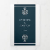 クラッシィツーカラーのウェディング 三つ折り招待状 (カバー)