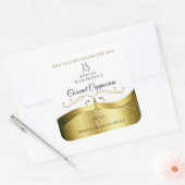 クラッシィ ウェイヴィー ゴールド デコ ライト ホワイト モノグラム ラベル (封筒)