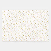 クラッシィ エレガント ホワイト ゴールド シルバー クリスマス スター ラッピングペーパーシート (正面3)