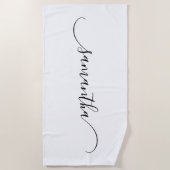 クラッシィ カーブド スワッシュ シグネチャー ネーム ビーチタオル (正面)