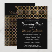 クラッシィ ゴールド バースデー インビテーション (正面/裏面)