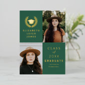 クラッシィ ゴールド 卒業写真 フォイル インビテーション 箔招待状 (立ち正面)