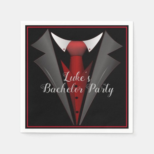クラッシィ・ジェントルマン・レッドタイ スタンダードカクテルナプキン (正面)