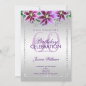 クラッシィ ダイヤモンド & フラワーズ 60歳の誕生日 招待状 (正面)