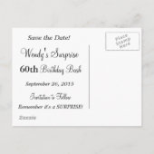 クラッシィ・ディーバ・ガールのパーティー | セーブ・ザ・デート | ピンク 案内ポストカード (裏面)