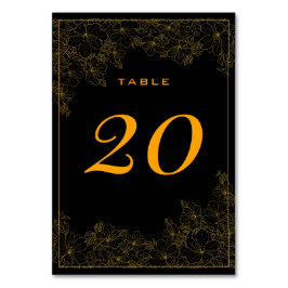 クラッシィ ブラック & サテン ゴールド パターン テーブル ナンバー テーブルナンバー