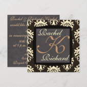 クラッシィ ベージュ & ブラウン リニューアル ウェディング インビテーション (正面/裏面)