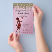 クラッシィ ローズ ロゴ メイド クリーニング サービス モダン チラシ (ハンドル)