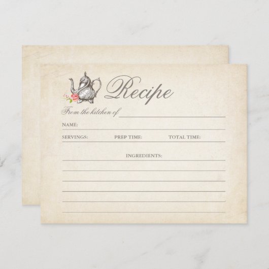 クラッシィ ヴィンテージ ティーパーティー レシピ カード (正面/裏面)