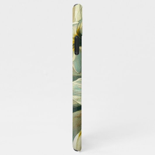 クラッシシックダフォディルファインアートボタニカル絵を描ズ iPhoneケース (右側)