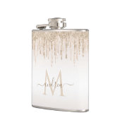 クラッシシャンパングリッタードリップモノグラムの名 フラスク (左)