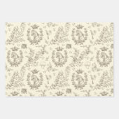 クラッシッエレガントクシックベージュクリームエクエストラントワール ラッピングペーパーシート (正面3)