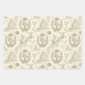 クラッシッエレガントクシックベージュクリームエクエストラントワール ラッピングペーパーシート (正面2)