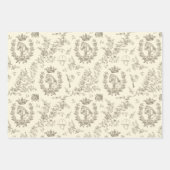 クラッシッエレガントクシックベージュクリームエクエストラントワール ラッピングペーパーシート (正面)