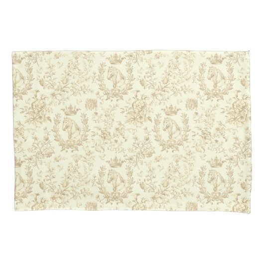 クラッシッエレガントクシックベージュクリームエクエストラントワール 枕カバー (正面)