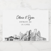 クラッシデトロイト結婚式の引き出物カスタムミニ スパークリングワインラベル (シングルラベル)