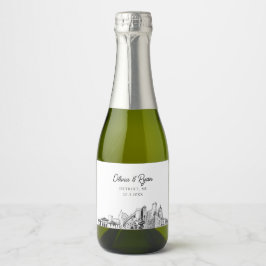 クラッシデトロイト結婚式の引き出物カスタムミニ スパークリングワインラベル