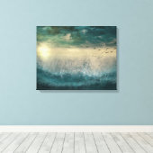 クラッシュする波 キャンバスプリント (インサイチュ (ウッドフロア))