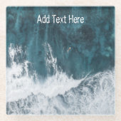 クラッシュする海波 ガラスコースター (正面)