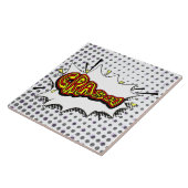 クラッシュアクションバブルレッドとイエロータイポグラフィ タイル (側面)