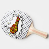 クラッシュアクションバブルレッドとイエロータイポグラフィ 卓球ラケット (横)