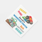 クラッシュスマッシュモンスタートラック誕生日バッシュウォーター色 スタンダードランチョンナプキン (角)