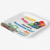 クラッシュスマッシュモンスタートラック誕生日バッシュウォーター色 ペーパープレート (傾斜あり)