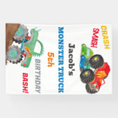 クラッシュスマッシュモンスタートラック誕生日バッシュウォーター色 横断幕 (横)