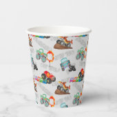 クラッシュスマッシュモンスタートラック誕生日バッシュウォーター色 紙コップ (裏面)