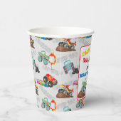 クラッシュスマッシュモンスタートラック誕生日バッシュウォーター色 紙コップ (右)