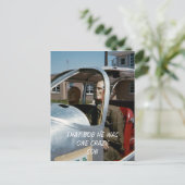 クラッシュテストおもしろいダミーフォト誕生日 インビテーションポストカード (スタンド正面)