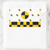 クラッシュテストマーカーはっきりしたスタイル 長方形シール (バッグ)