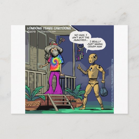 クラッシュテストHippie おもしろい ポストカード (正面)