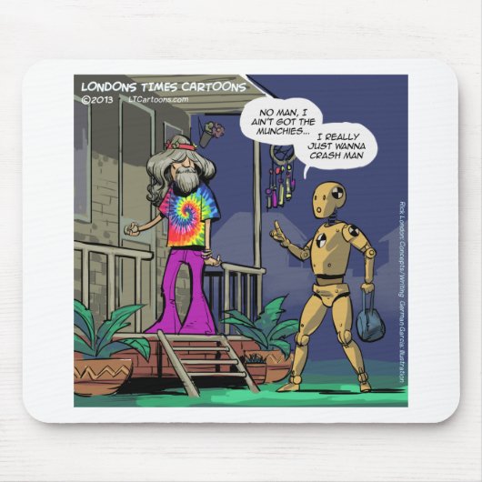 クラッシュテストHippie おもしろい マウスパッド (正面)