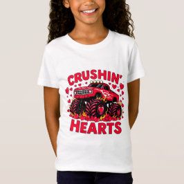 クラッシュハートモンスタートラック バレンタイン キッズ トット Tシャツ