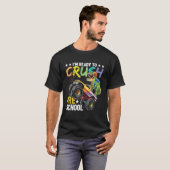 クラッシュプリスクール恐竜トラック新学期少年 Tシャツ (正面フル)