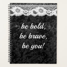 クラッシュベルベットレースグラムジュエリープランナーBW プランナー手帳