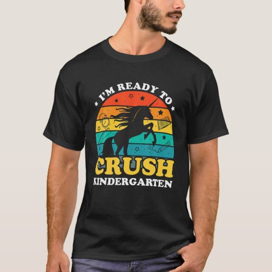 クラッシュ幼稚園ダビングユニコーン新学期 Tシャツ (正面)