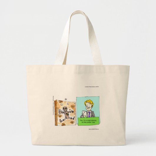 クラッシュ文字ダミーおもしろい ラージトートバッグ (正面)