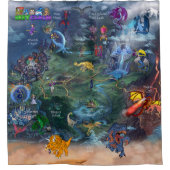 クラッシュ最高のウィザーズ恐竜ドラゴンVampires シャワーカーテン (正面)