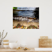 クラッシュ波カラフル葉のポスター ポスター (キッチン)