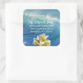 クラッシュ波フランジパニ差出人住所シール スクエアシール (バッグ)