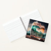 クラッシュ波付きカクテルグラスパーソナライズされた ノートブック (内部)