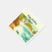 クラッシュ波水色 スタンダードカクテルナプキン (角)